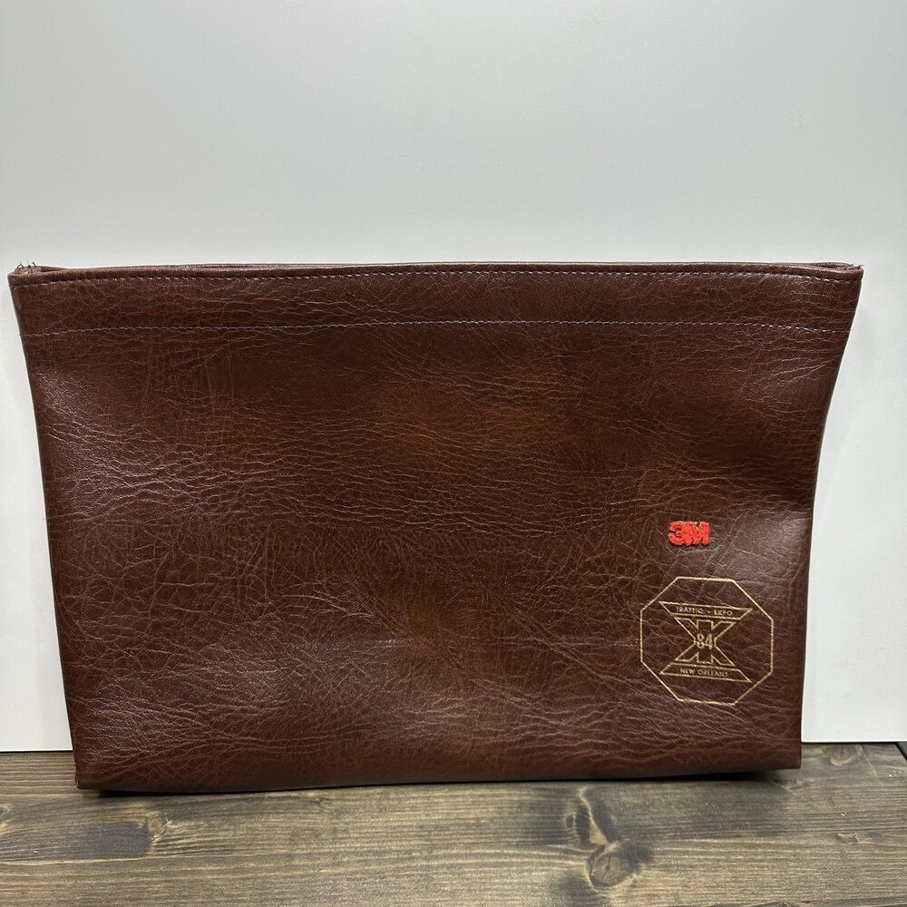 Vintage Traffic Expo 84 New Orleans‎ Brown Vinyl Document Case Portfolio 3M